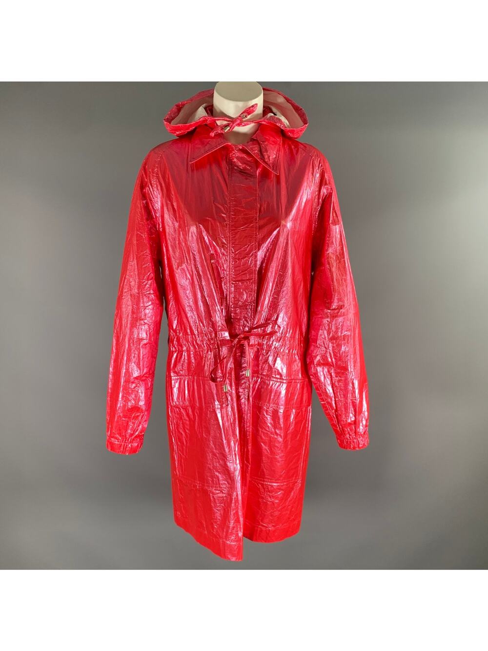 MYCRA PAC Size S M Pink Polyeurethane Metallic Zip Up Coat